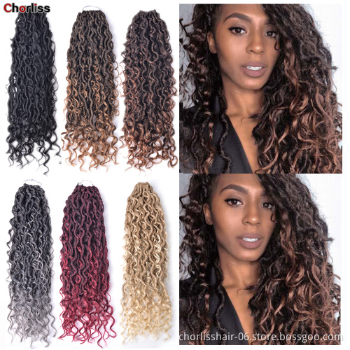 Direct Sale Of In a Variety Of Colors Africas Favorite Hair Natural And Supple18 Inch Faux Locs Crochet Synthetic Hair Wigs